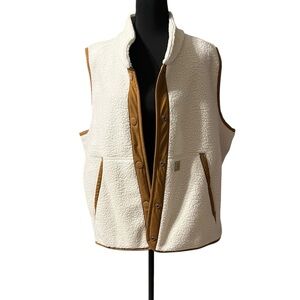 Carhartt White and Brown Sherpa Vest